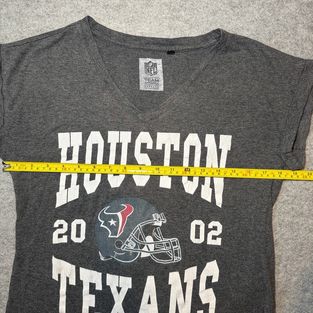 NFL TEAM APPAREL Women's V-Neck T-Shirt M Gray Heather Graphic - Picture 7 of 7